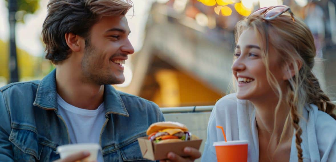 Customer enjoying food